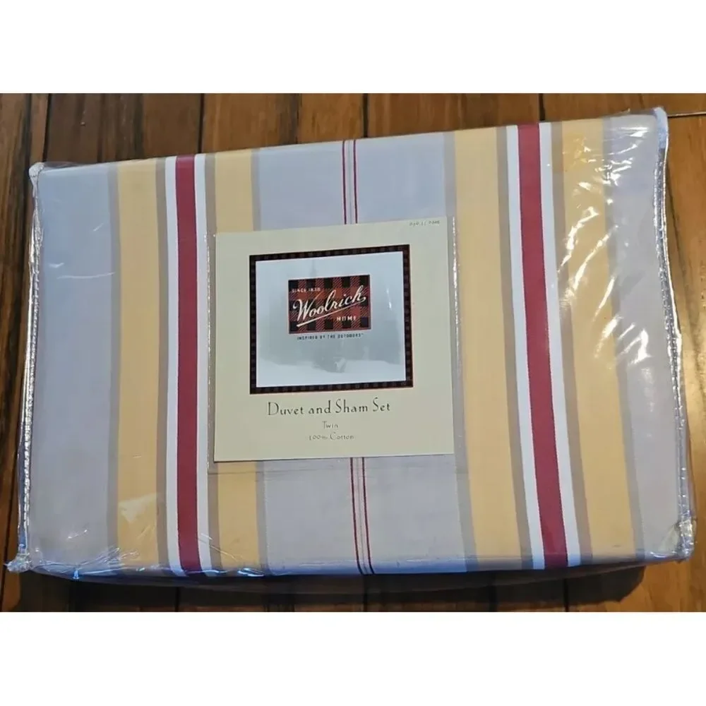 Woolrich Home Duvet Set Beige Twin 100% Cotton One Twin‎ Duvet One Standard Sham